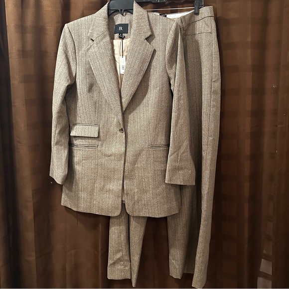 NWT Banana Republic Lido Sculpted Italian Wool Blazer and Pants Plaid sz 16 - Picture 10 of 16